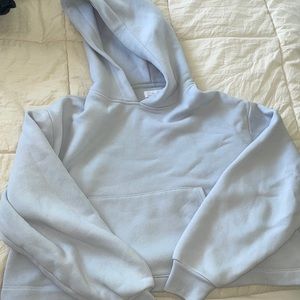 Oak and Fort Light Blue Cropped Hoodie